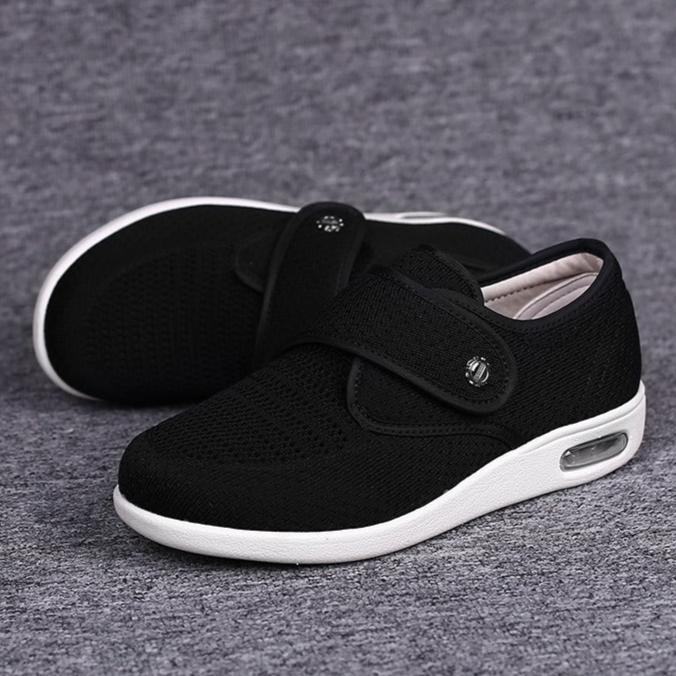 Wide Orthopedic Diabetic Women's Shoes - ComfortPlus-Black-3.5-The Livary