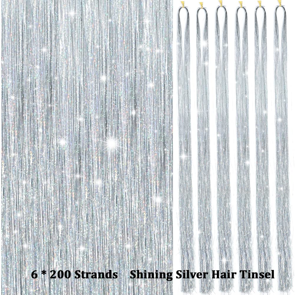 Sparkling Hair Tinsel Kit – Strands of Glitter!-Gold-The Livary