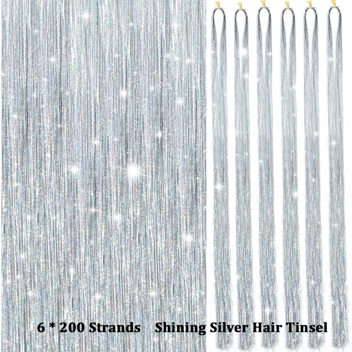 Sparkling Hair Tinsel Kit – Strands of Glitter!-Gold-The Livary