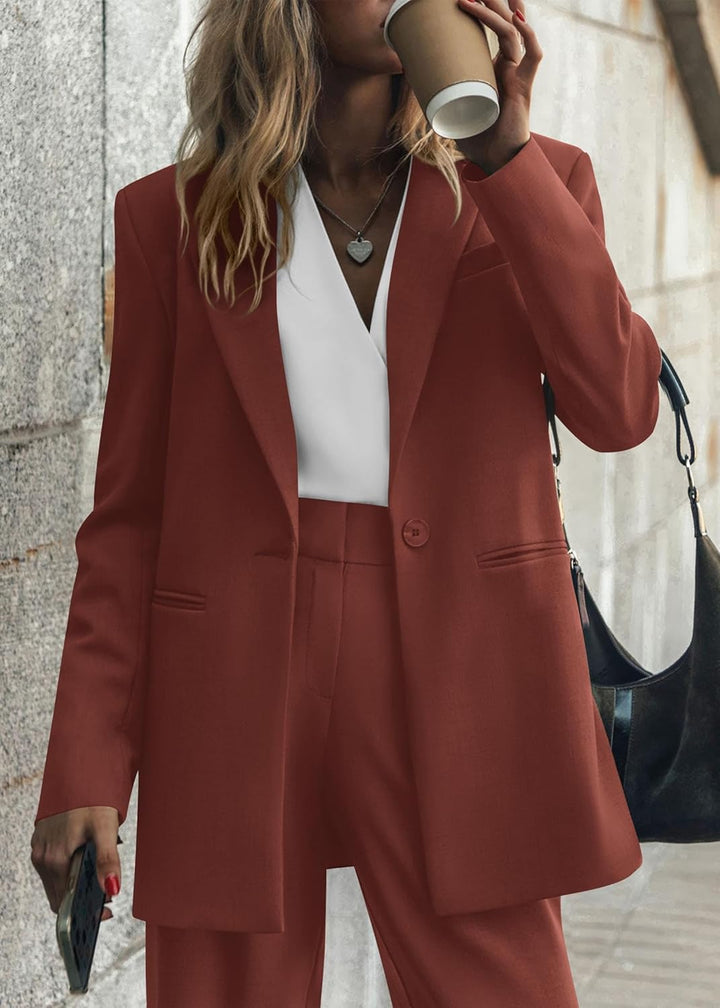 Stylish Blazer and Trouser Set - Mia-Olive green-S-The Livary