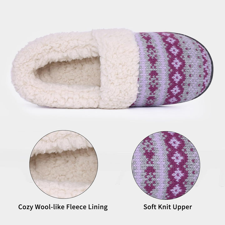 Winter Knitted Slippers - CozyCloud-Black-4-The Livary