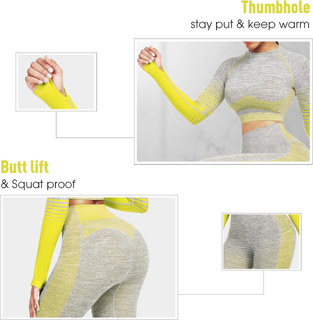 Comfortable Yoga Set - SparkFit-Long Sleeve Black-S-The Livary