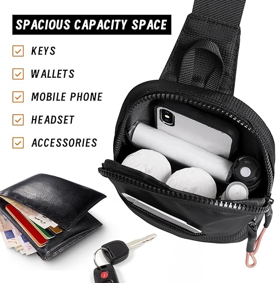 Chest Mini Sling Bag - CrossLite-Black-S-The Livary
