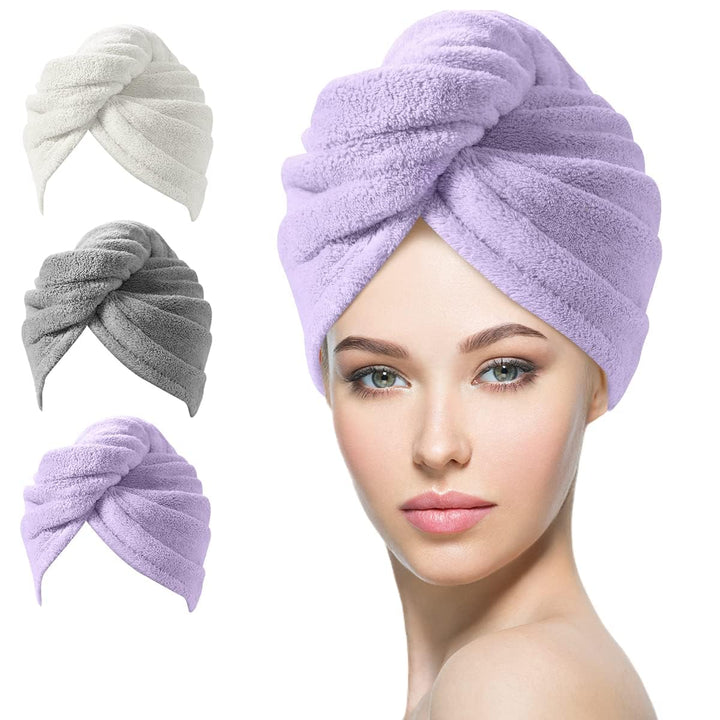 Microfiber Hair Towel Wrap – 3 Pack-Set 2-The Livary