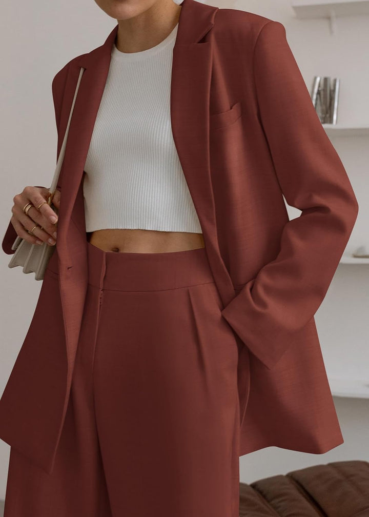 Stylish Blazer and Trouser Set - Mia-Olive green-S-The Livary