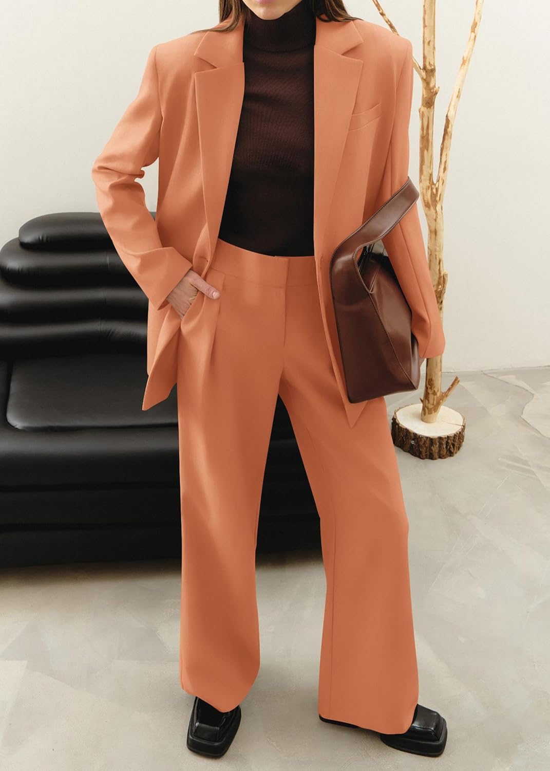 Stylish Blazer and Trouser Set - Mia-Olive green-S-The Livary