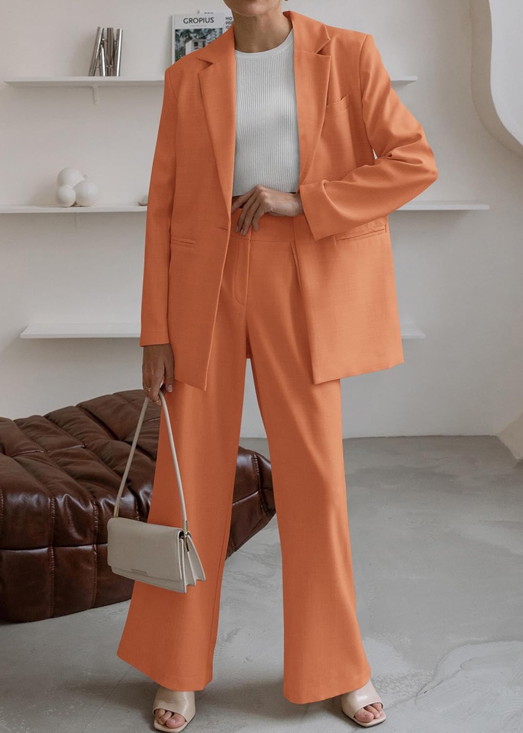 Stylish Blazer and Trouser Set - Mia-Olive green-S-The Livary