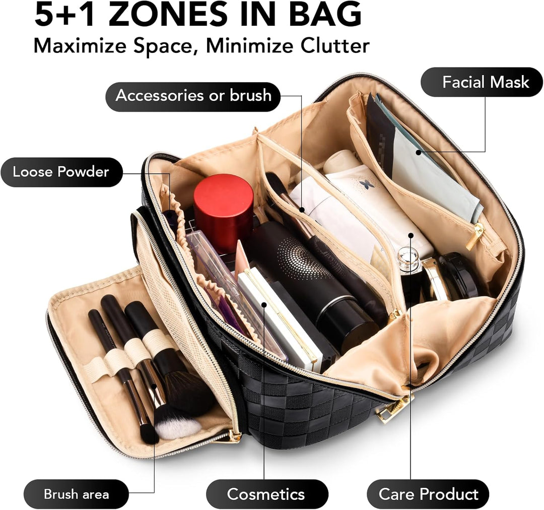 Make-up Bag – Large Capacity & Waterproof-Brown-The Livary