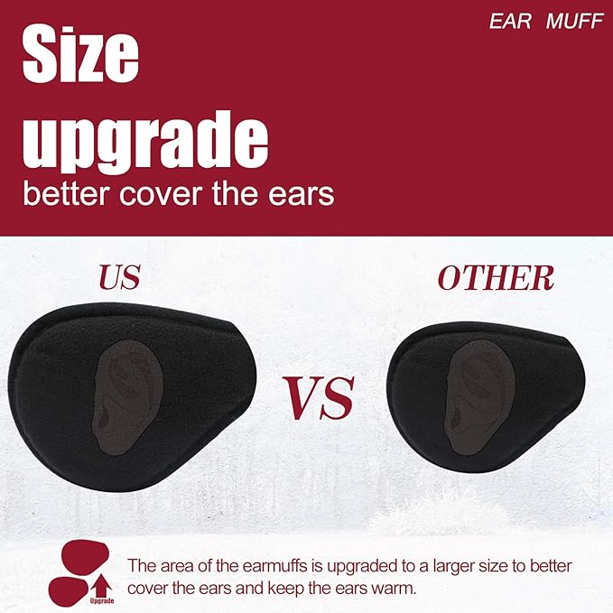 Unisex Warm Fleece Ear Warmers - FreezeEase-Black-The Livary