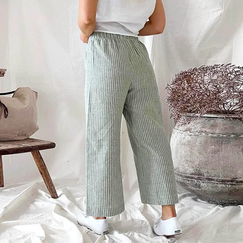 Premium Linen Trousers for Women - Sophia-Pink-S-The Livary