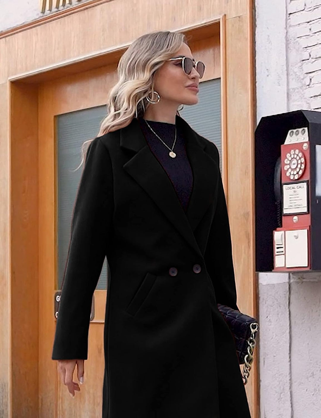 Ladies' Winter Wool Coat with Notch Lapels - Sofia-Beige-XS-The Livary