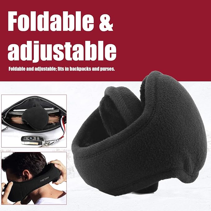 Unisex Warm Fleece Ear Warmers - FreezeEase-Black-The Livary
