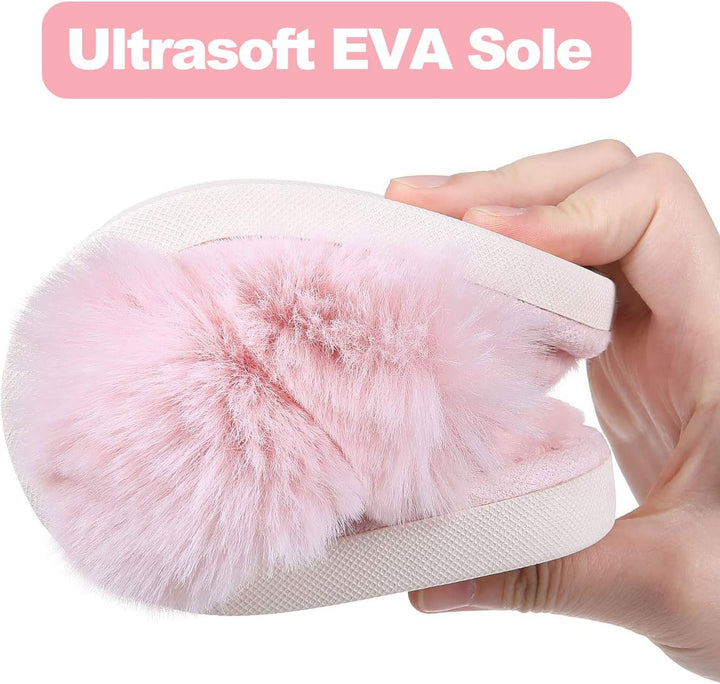 Fuzzy Slippers with Memory Foam - CloudStep-Black-4-The Livary