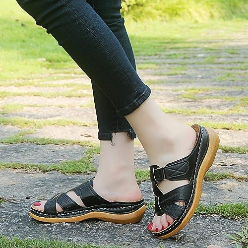 Breathable women's sandals for everyday wear with orthopedic comfort – Leila-Black-3-The Livary
