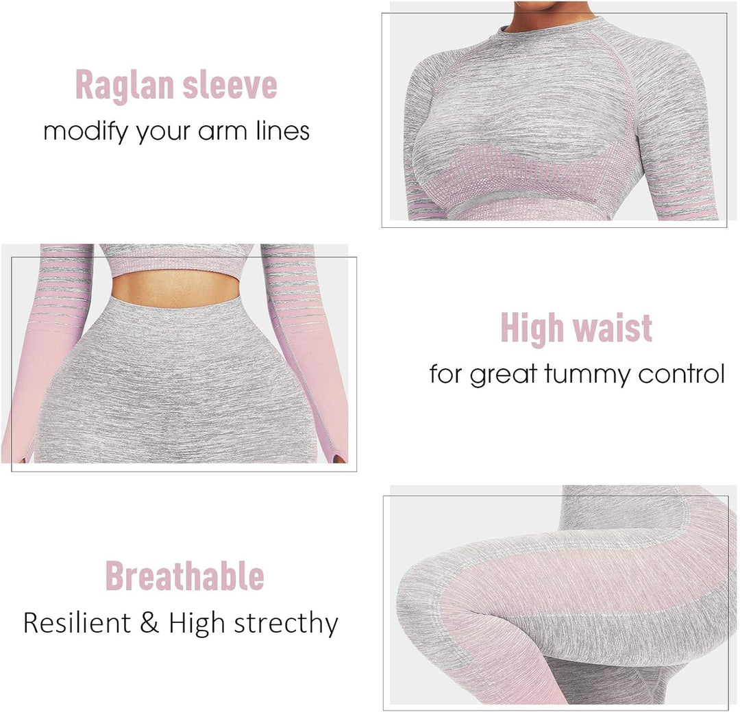 Comfortable Yoga Set - SparkFit-Long Sleeve Black-S-The Livary