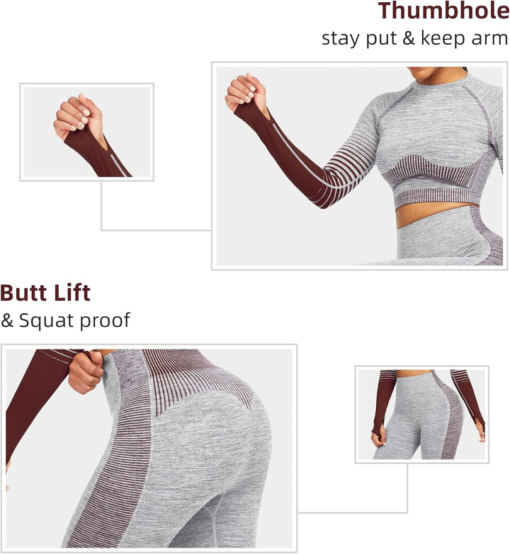 Comfortable Yoga Set - SparkFit-Long Sleeve Black-S-The Livary