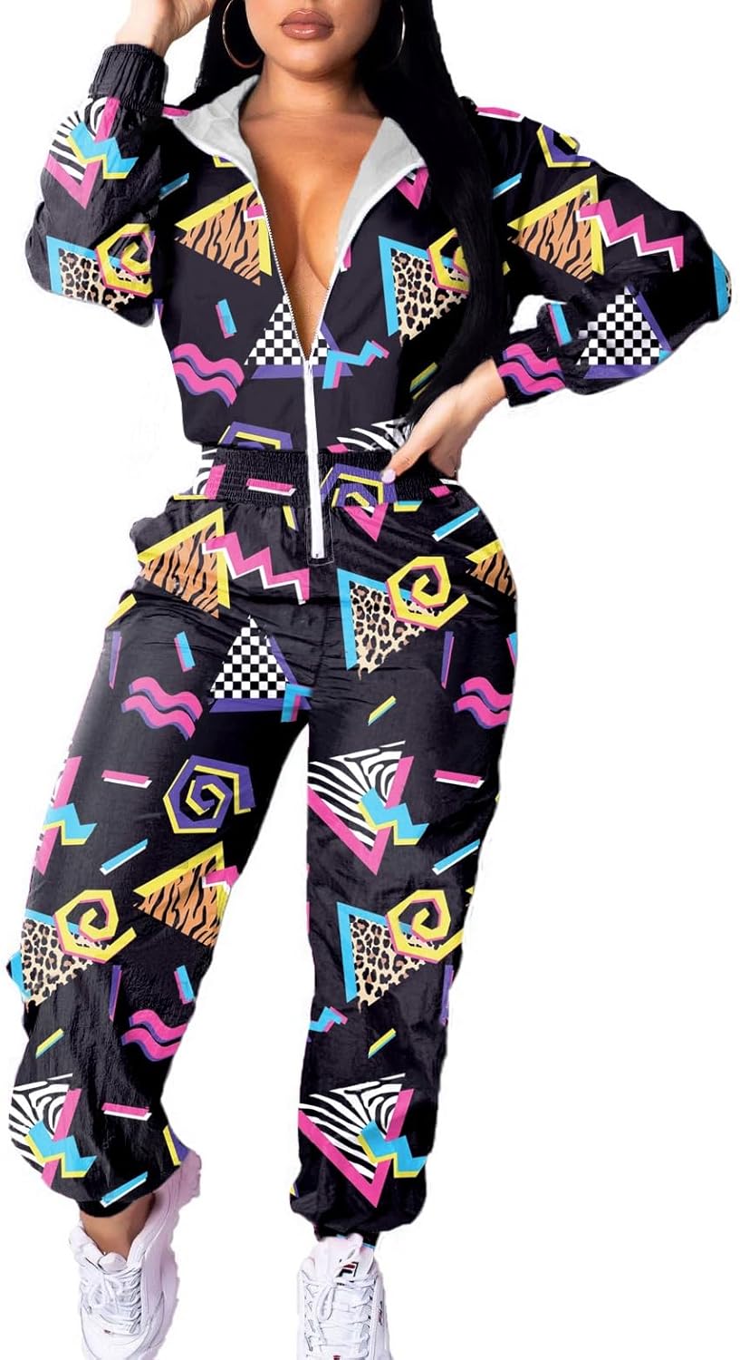 Retro Women's Windbreaker Jumpsuit - Elodie-Pink-S-The Livary
