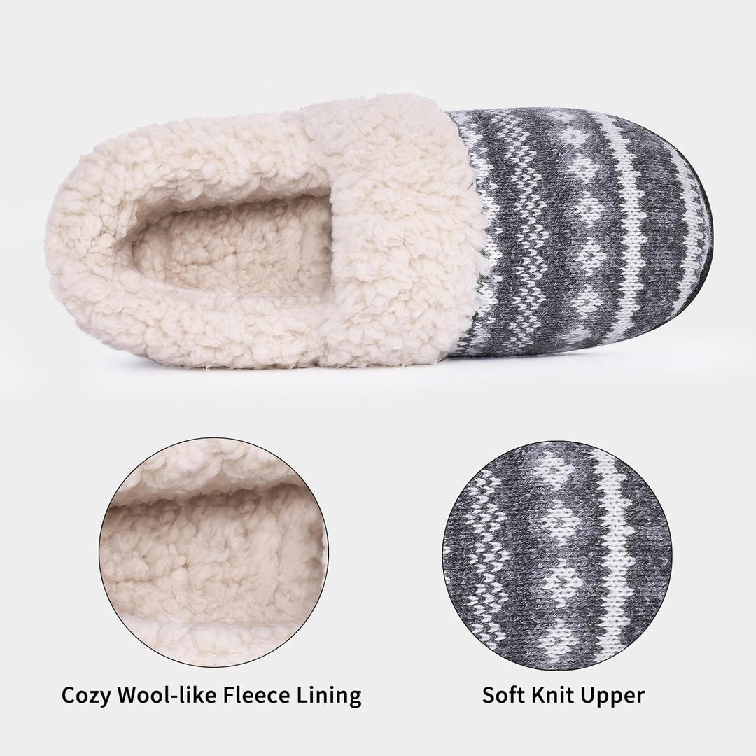 Winter Knitted Slippers - CozyCloud-Black-4-The Livary