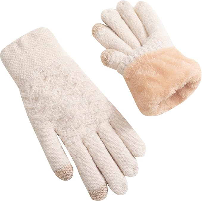 Warm Touchscreen Gloves – PolarTouch-Beige-The Livary