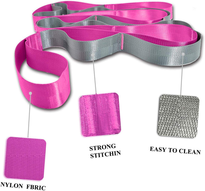 Yoga Stretch Band with 12 Loops-Black-The Livary