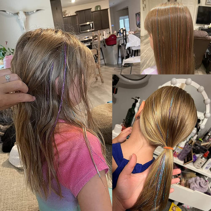 Sparkling Hair Tinsel Kit – Strands of Glitter!-Gold-The Livary