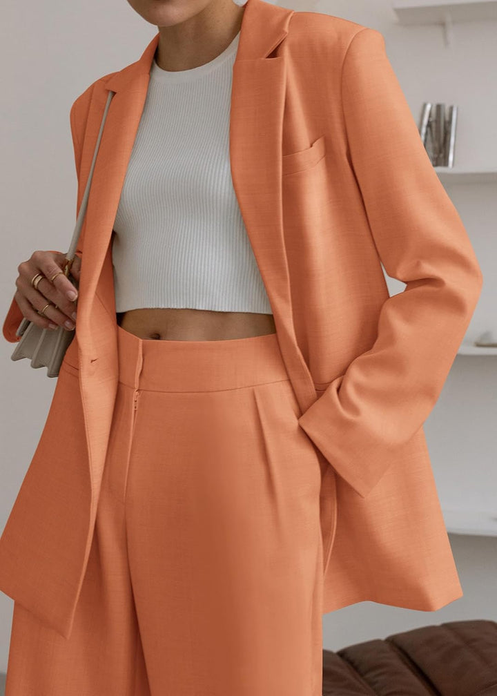 Stylish Blazer and Trouser Set - Mia-Olive green-S-The Livary