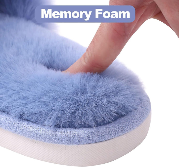Fuzzy Slippers with Memory Foam - CloudStep-Black-4-The Livary