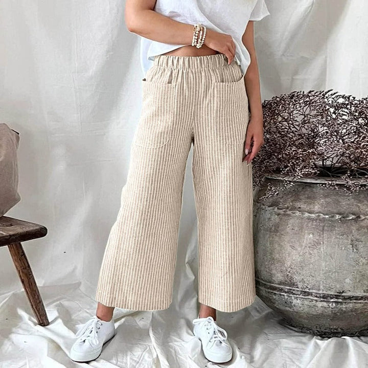 Premium Linen Trousers for Women - Sophia-Beige-S-The Livary