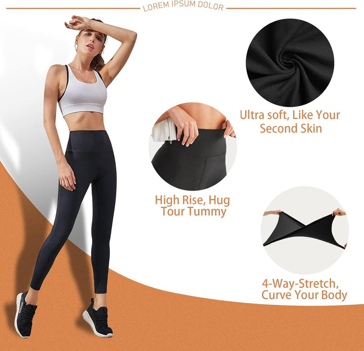 LuxeFit High-Waisted Leggings - Selene-Black-S-The Livary