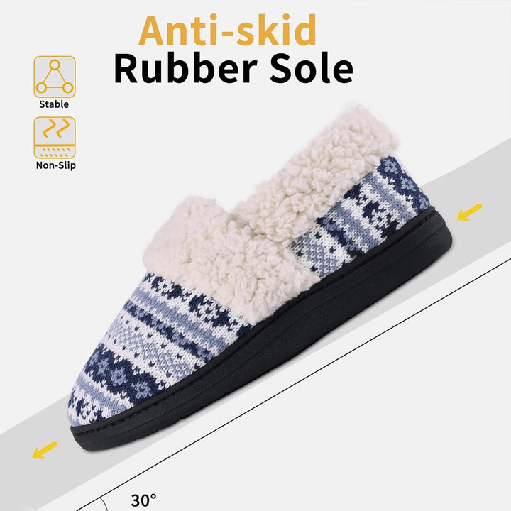 Winter Knitted Slippers - CozyCloud-Black-4-The Livary