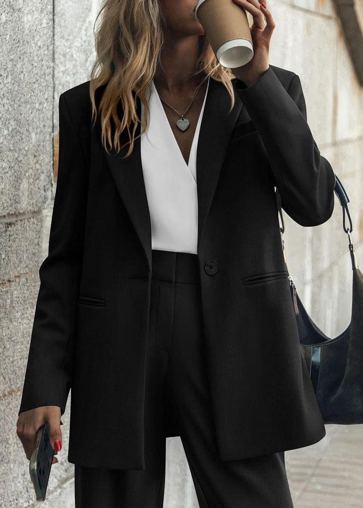 Stylish Blazer and Trouser Set - Mia-Olive green-S-The Livary