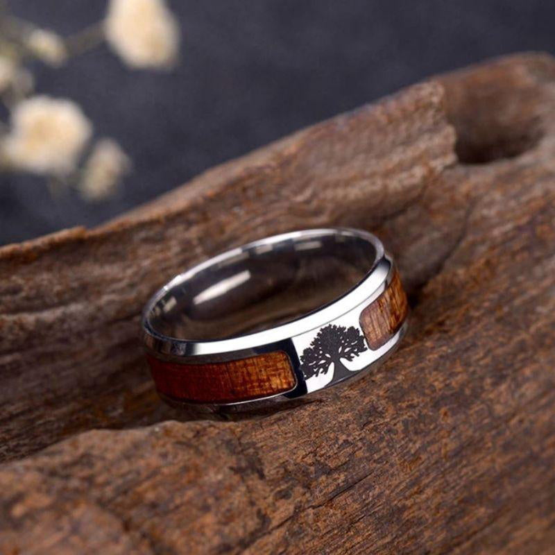 Stylish Tree of Life Ring made of Stainless Steel for Women - Elina-Tree of Life-2.01 in-The Livary