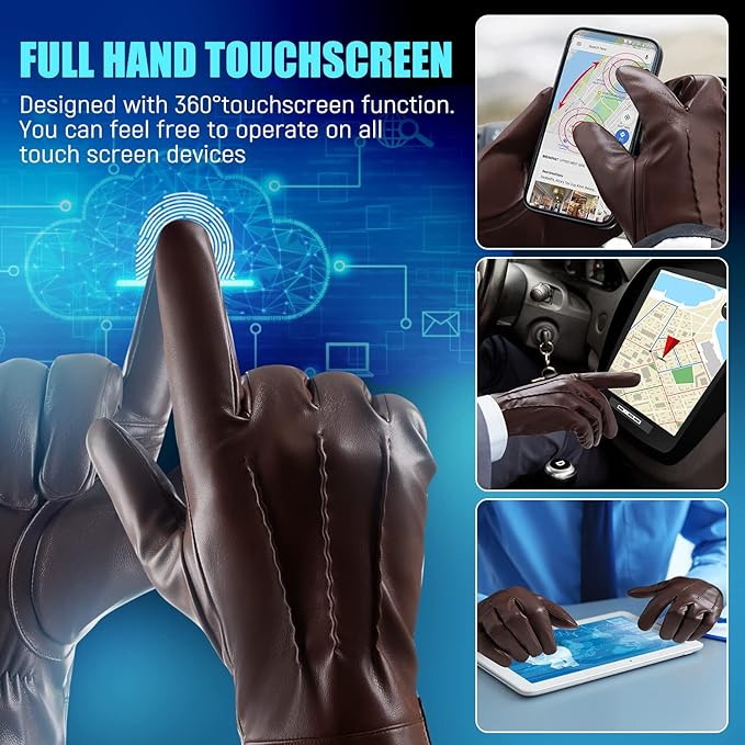 Touchscreen Winter Gloves with Cashmere Lining - Julien-Black-S-The Livary
