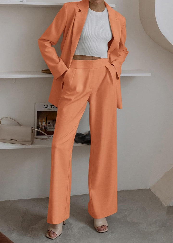 Stylish Blazer and Trouser Set - Mia-Olive green-S-The Livary