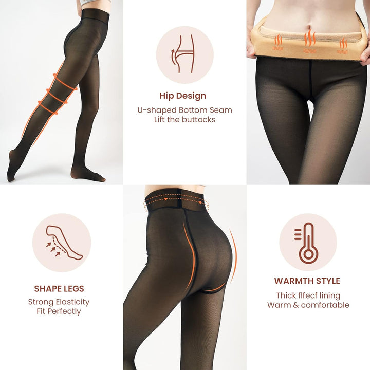 Fleece-lined Tights - Nova-Black-XS-The Livary