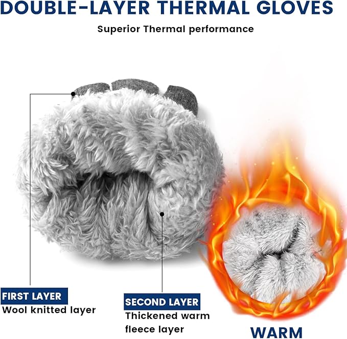 Thermal Touchscreen Winter Gloves - Rowan-Black-L-The Livary