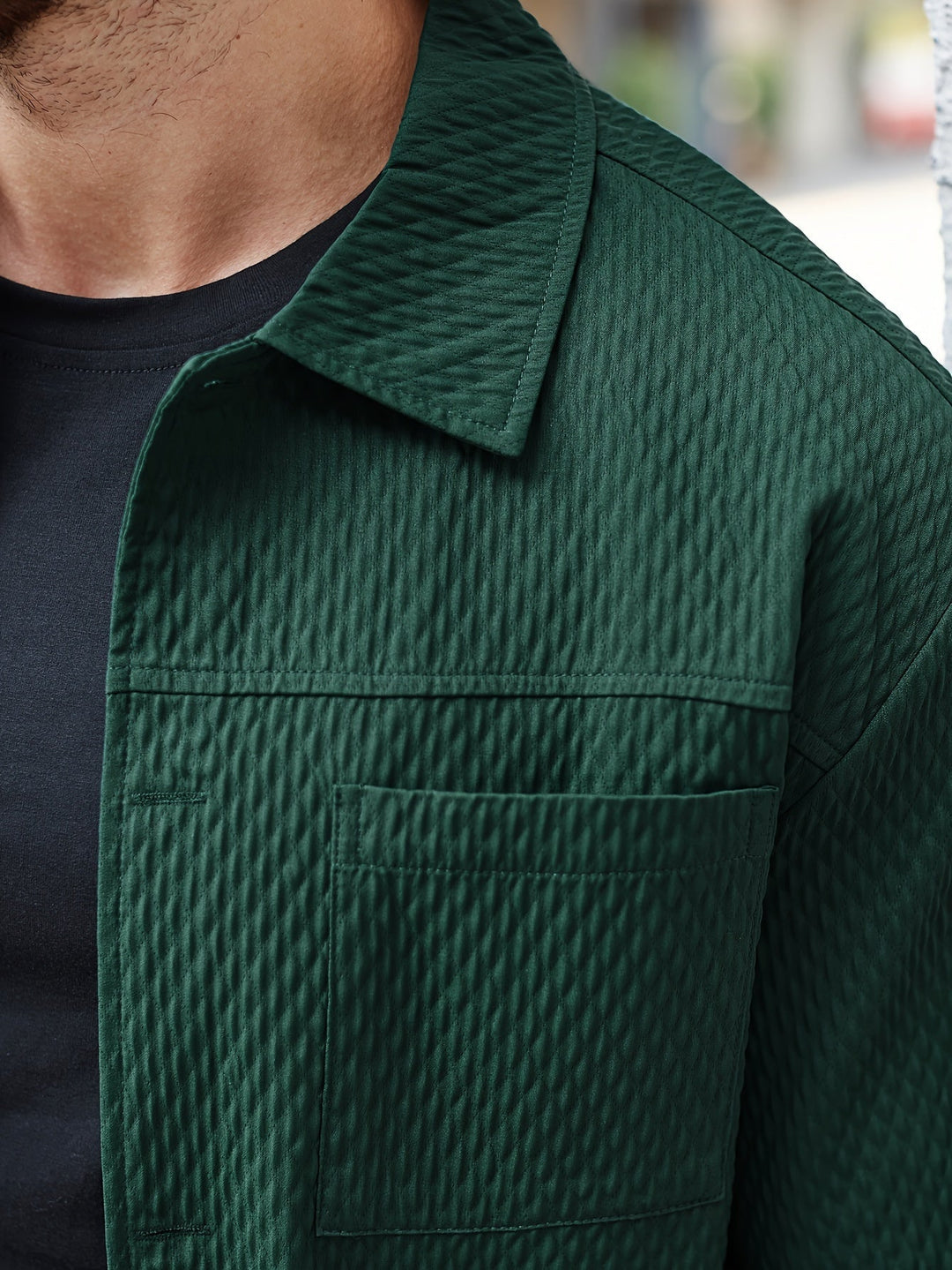 Structured Green Men's Shirt - Finn-S-The Livary