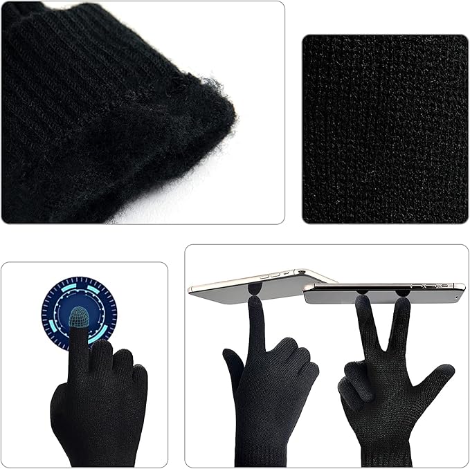 Men's Winter Beanie & Gloves Set - Victor-Dark blue-The Livary