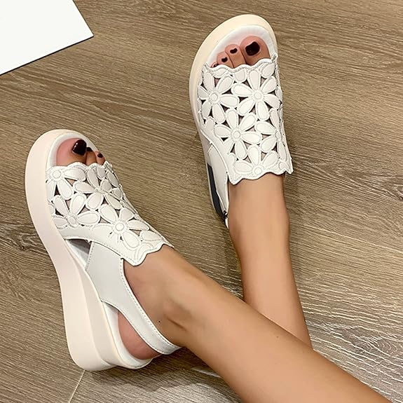 Ladies' Comfort Sandals City Look – Sissy-White-3-The Livary