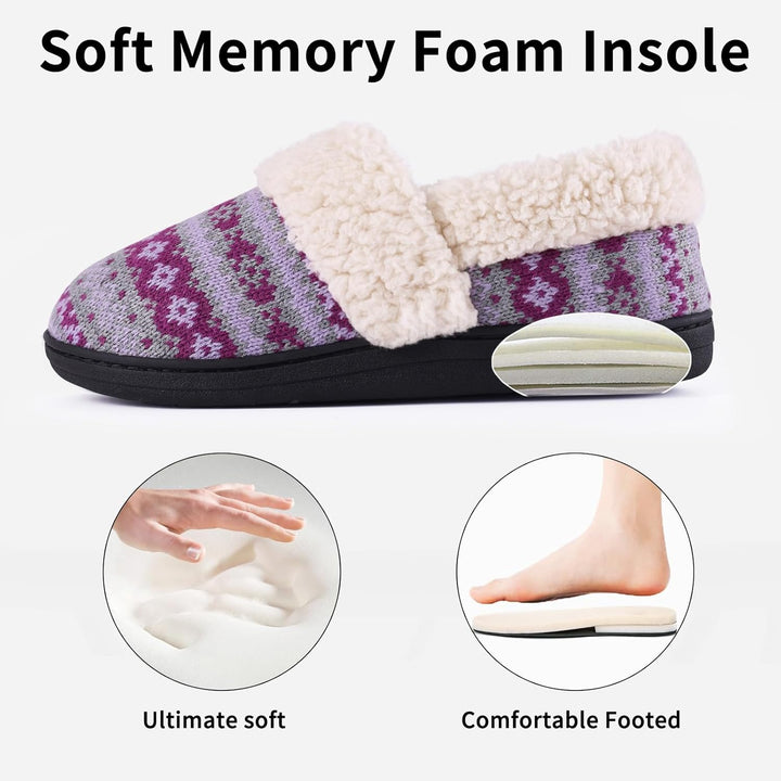 Winter Knitted Slippers - CozyCloud-Black-4-The Livary