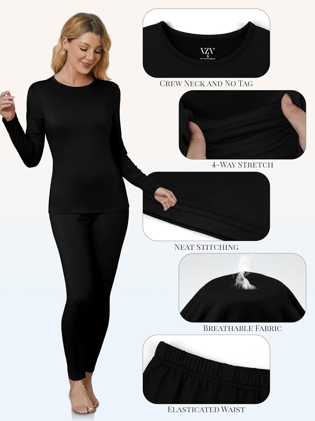 Thermal Underwear for Women - Sophie-Black-XS-The Livary