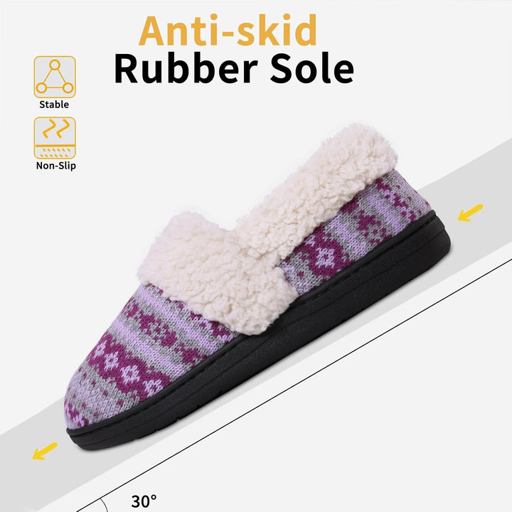 Winter Knitted Slippers - CozyCloud-Black-4-The Livary