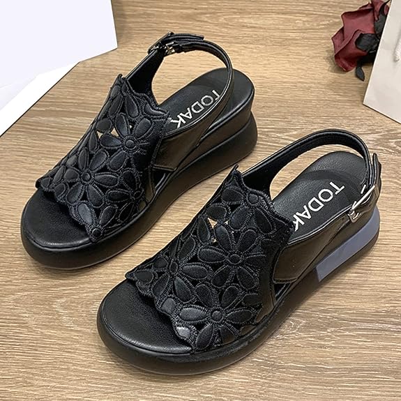Ladies' Comfort Sandals City Look – Sissy-Black-3-The Livary