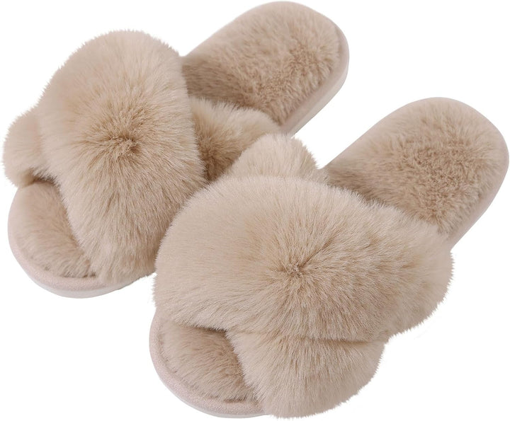 Fuzzy Slippers with Memory Foam - CloudStep-Camel-4-The Livary