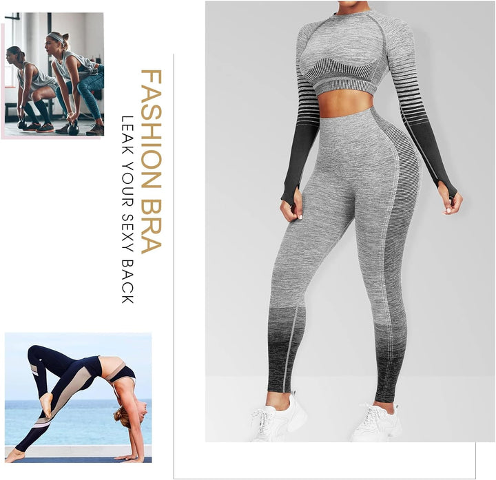 Comfortable Yoga Set - SparkFit-Long Sleeve Black-S-The Livary