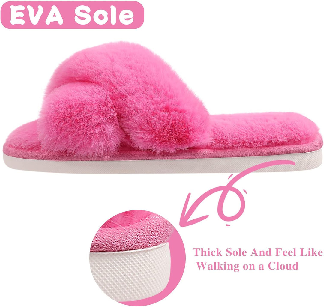 Fuzzy Slippers with Memory Foam - CloudStep-Black-4-The Livary