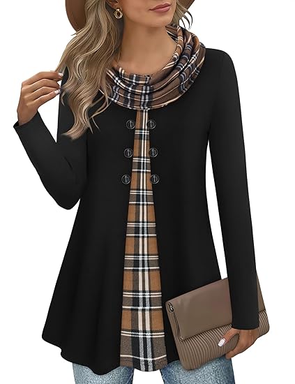 Stylish Colour Block Pullover Sweatshirt for Ladies - Bella-Black/Brown-S-The Livary