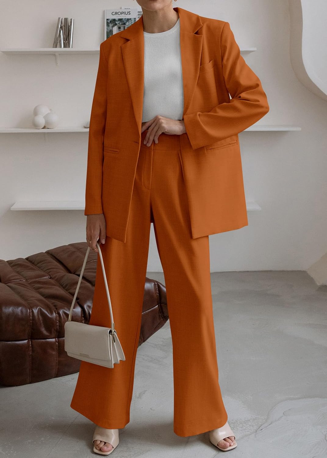 Stylish Blazer and Trouser Set - Mia-Olive green-S-The Livary