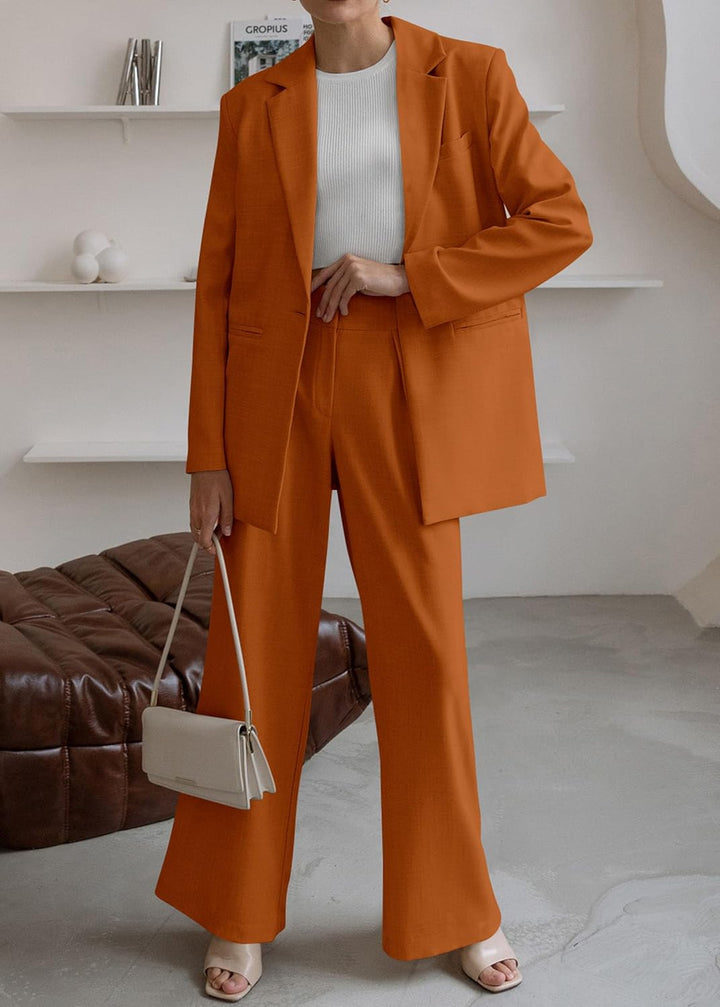 Stylish Blazer and Trouser Set - Mia-Olive green-S-The Livary