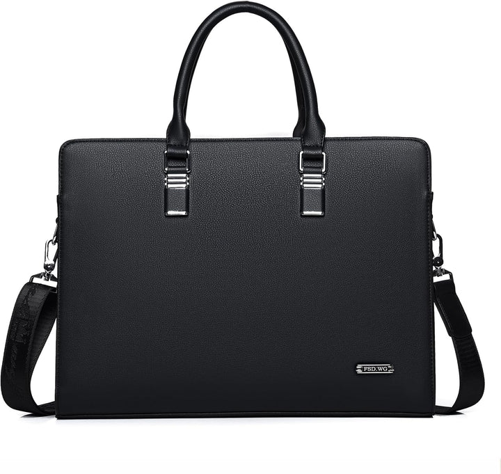 Genuine Leather Multi-Compartment Business Briefcase for Professionals